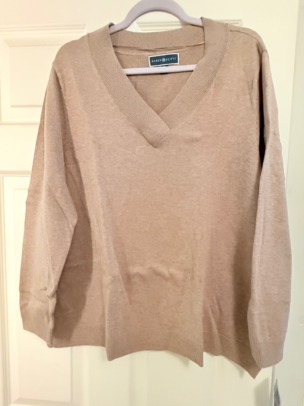 Karen Scott (camel color) pullover sweater. (2XL)